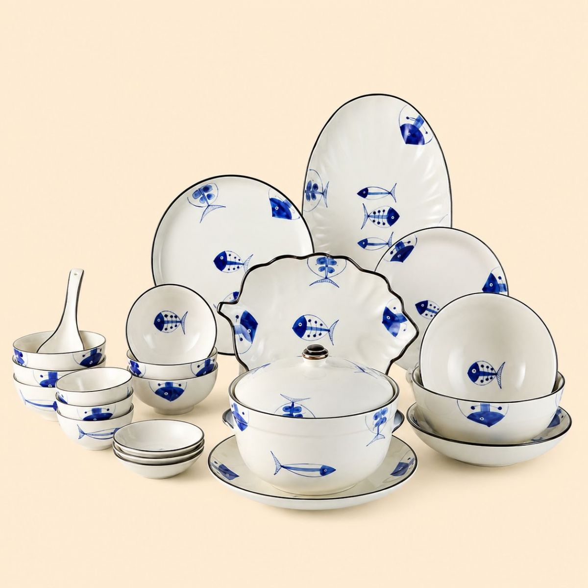 Bộ bát đĩa Du Ngư