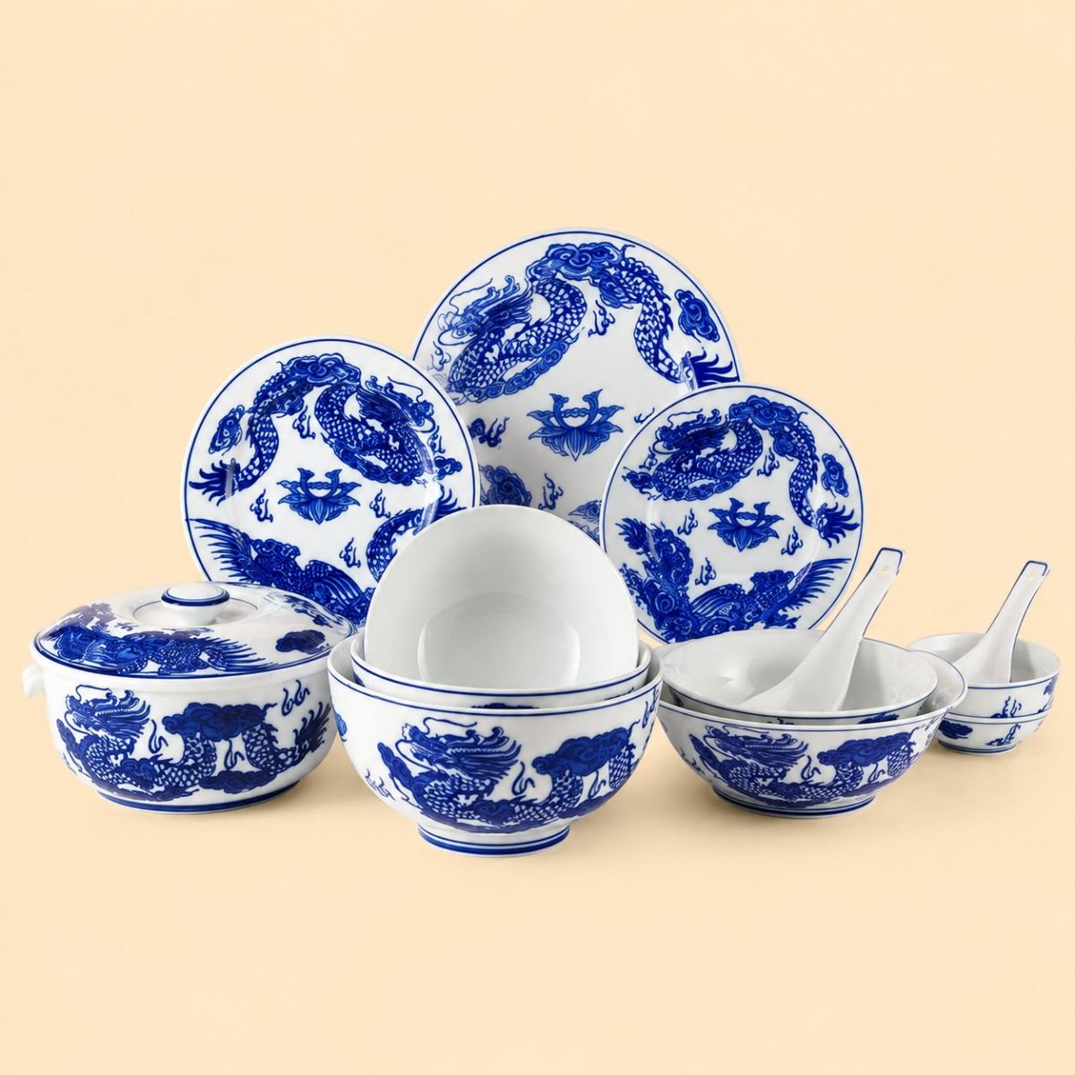Bộ bát đĩa Long Phụng
