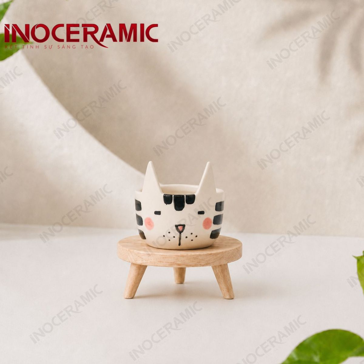Chậu cây mini hình mèo