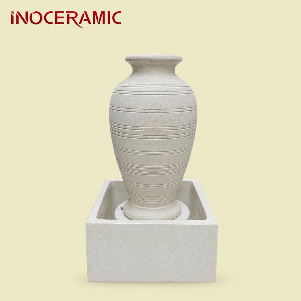 Lu Nước Trang Trí Đá Mài Trắng