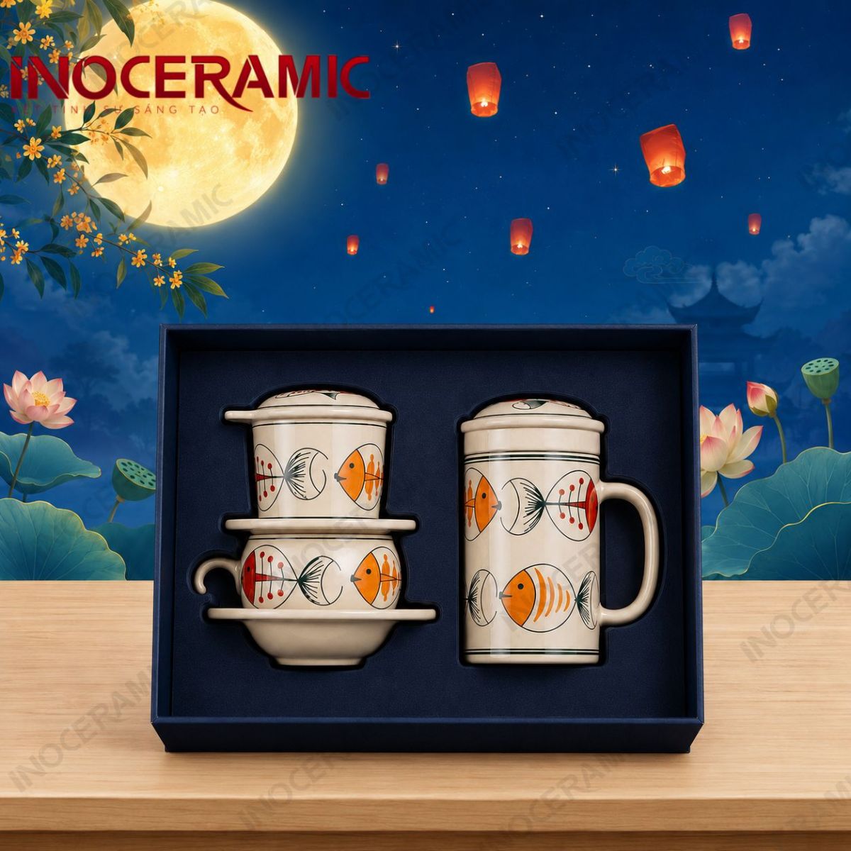 Giftset Song Ngư Phúc Lành - Quà tặng trung thu