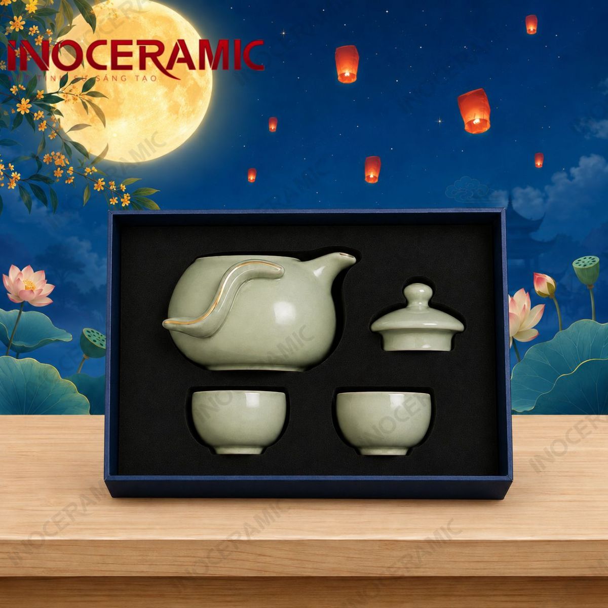 Giftset Thanh Sứ Cát Ý - Quà tặng trung thu