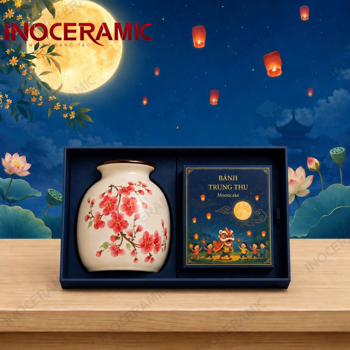 Giftset Đào Hoa Nguyệt Viên - Quà tặng trung thu