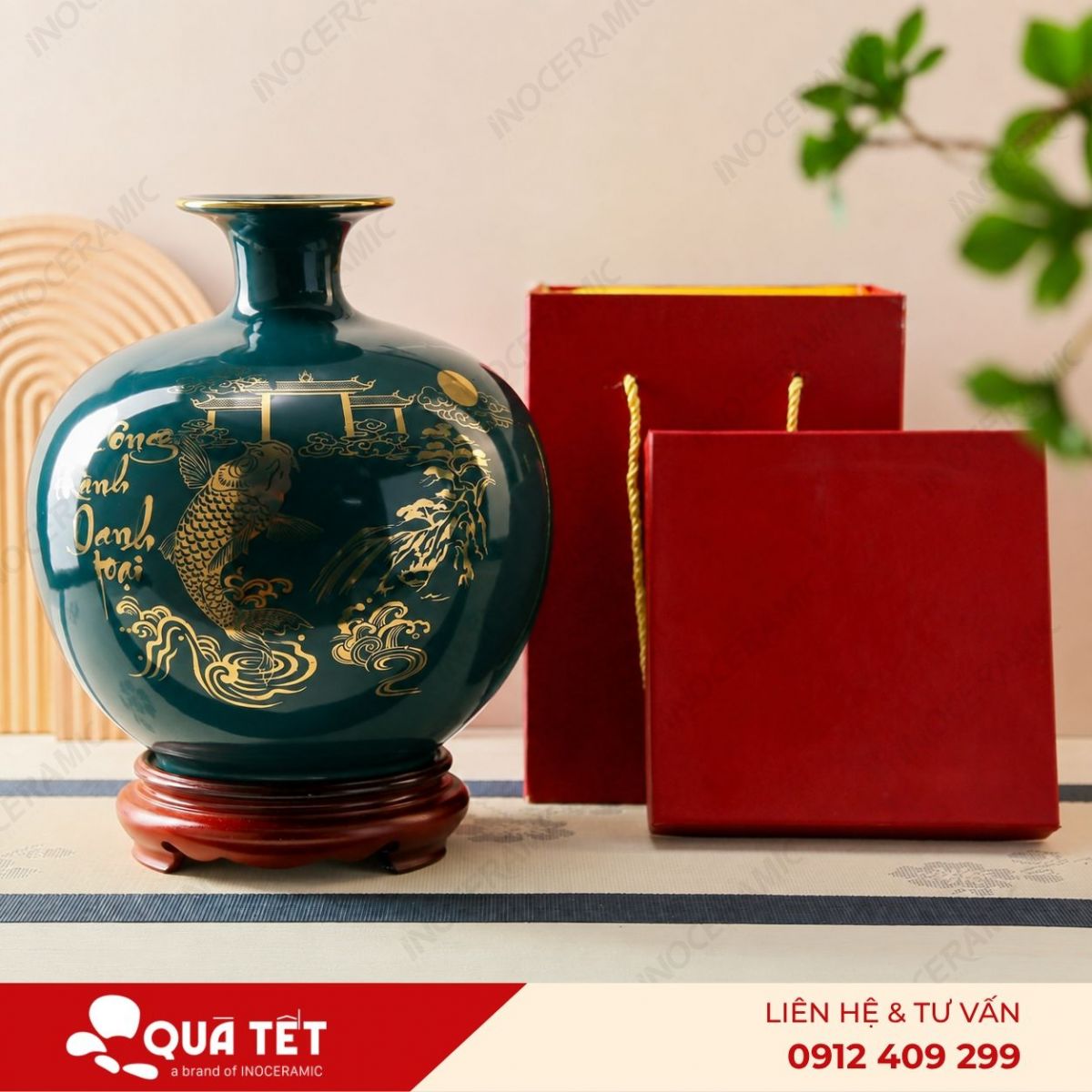 Bình hút lộc Cá Chép Vượt Vũ Môn