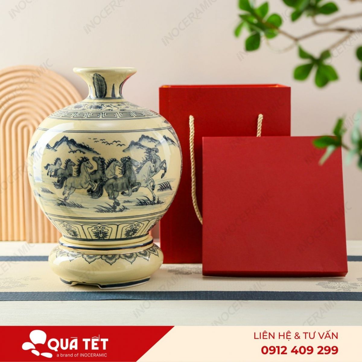 Bình hút lộc Mã Đáo Khai Phúc