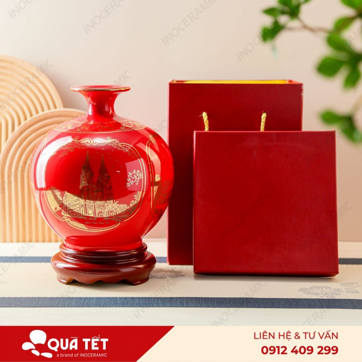 Bình hút lộc Sài Thành Tứ Cảnh men đỏ - anh chi tiet 2