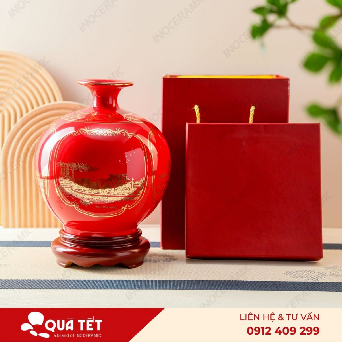 Bình hút lộc Sài Thành Tứ Cảnh men đỏ - anh chi tiet 3