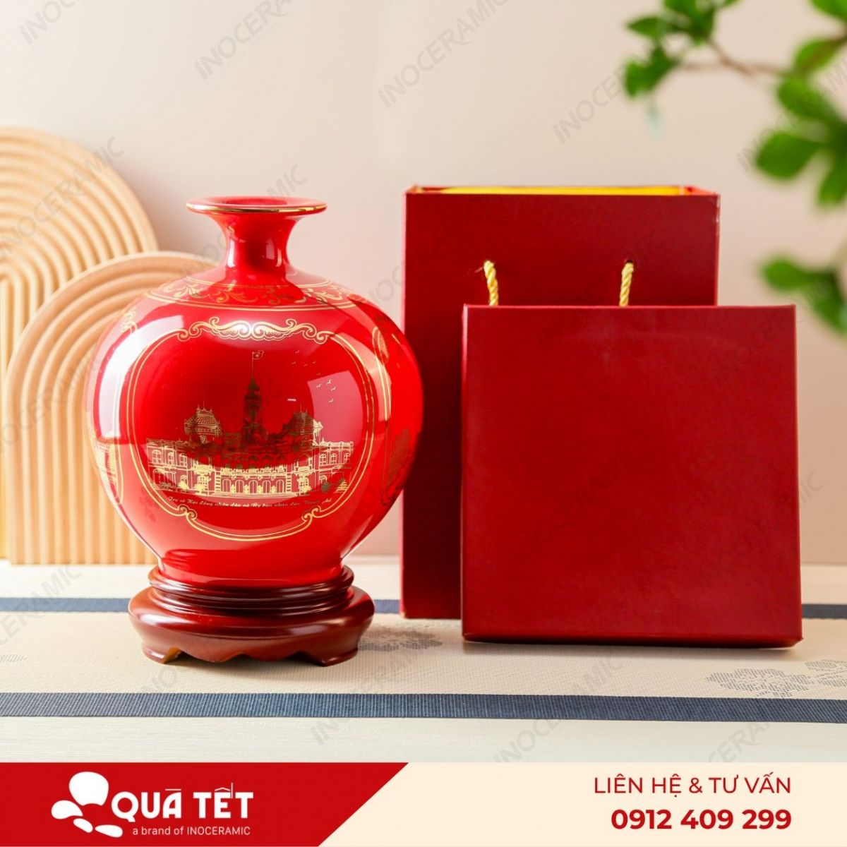 Bình hút lộc Sài Thành Tứ Cảnh men đỏ - anh chi tiet 4