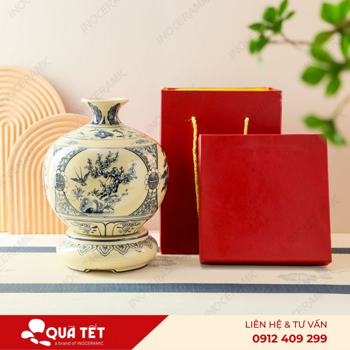 Bình hút lộc Trường Phúc Tứ Cảnh