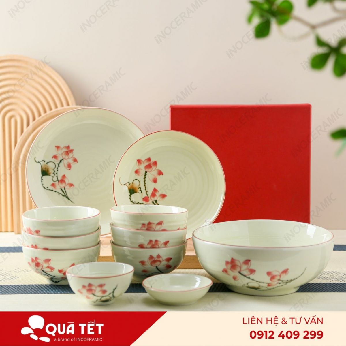 Bộ 11 món hoa Sen Hồng