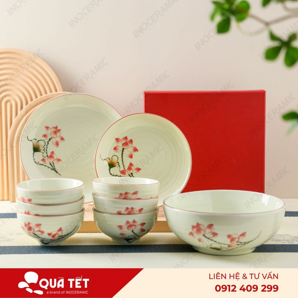 Bộ 9 món hoa Sen Hồng