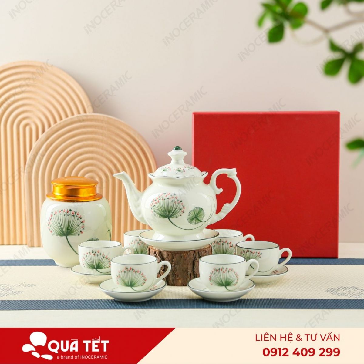 Bộ ấm trà Đài Các hoa Bồ Công Anh