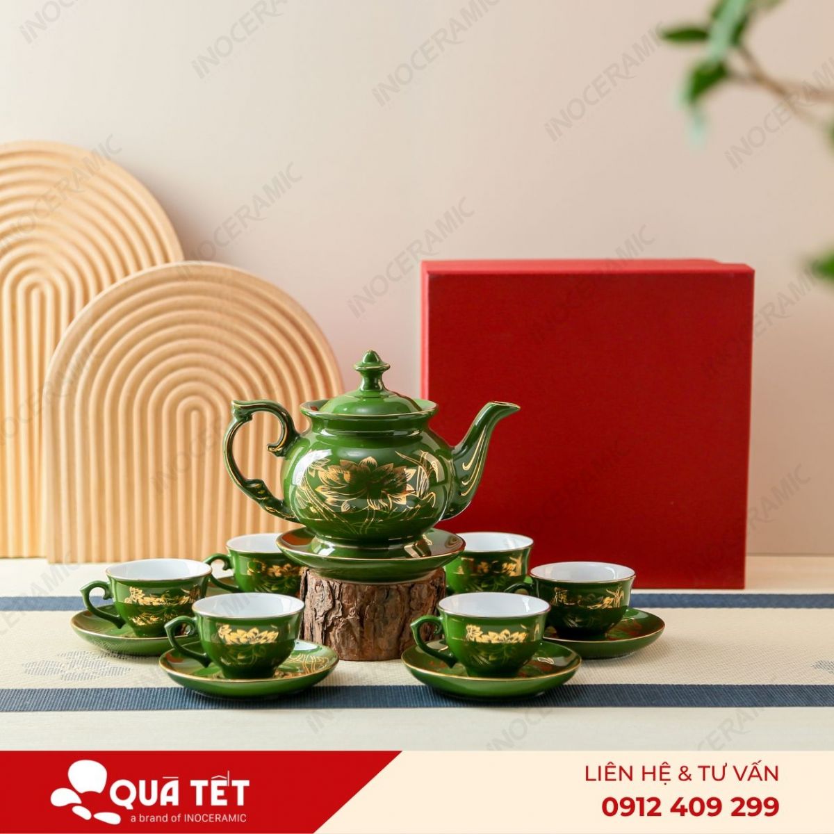 Bộ ấm trà Đài Các Sen Vàng - anh chi tiet 2
