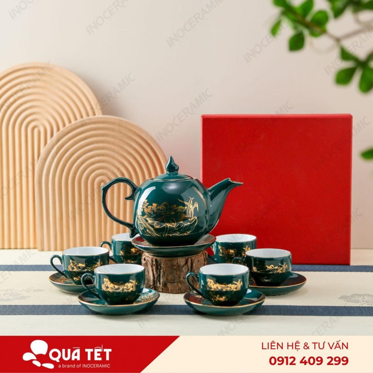 Bộ ấm trà Ngọn Lửa Sen Vàng