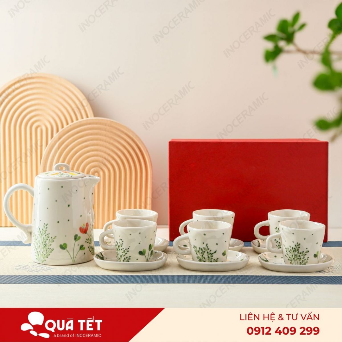 Bộ bình nước Indochine Sắc Xuân