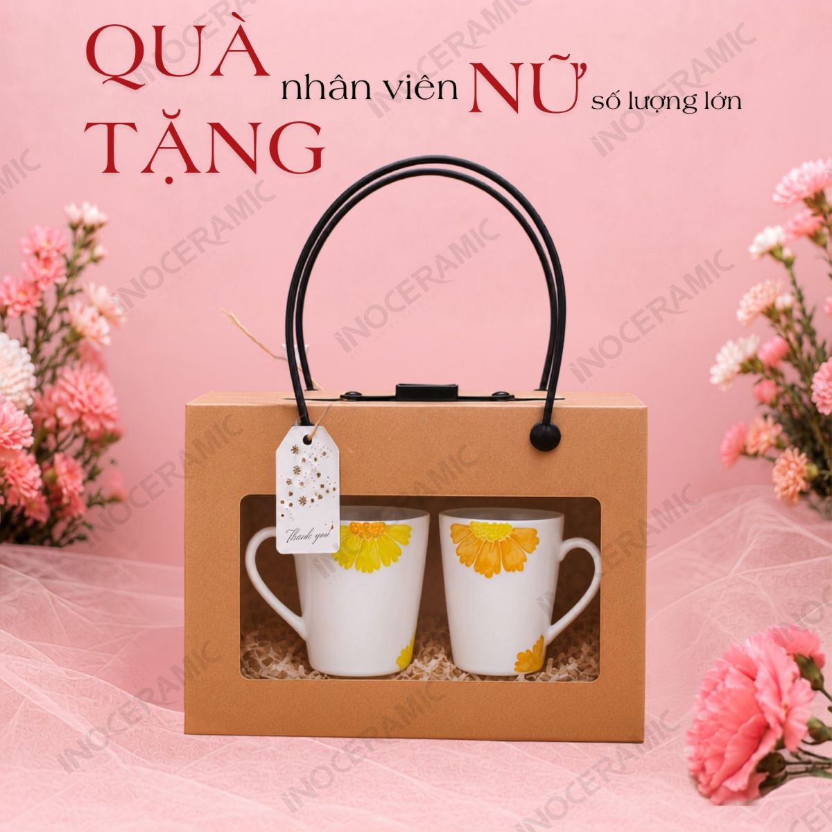 Giftset ly sứ Hoàng Cúc Ánh Dương - Quà Tặng Phụ Nữ