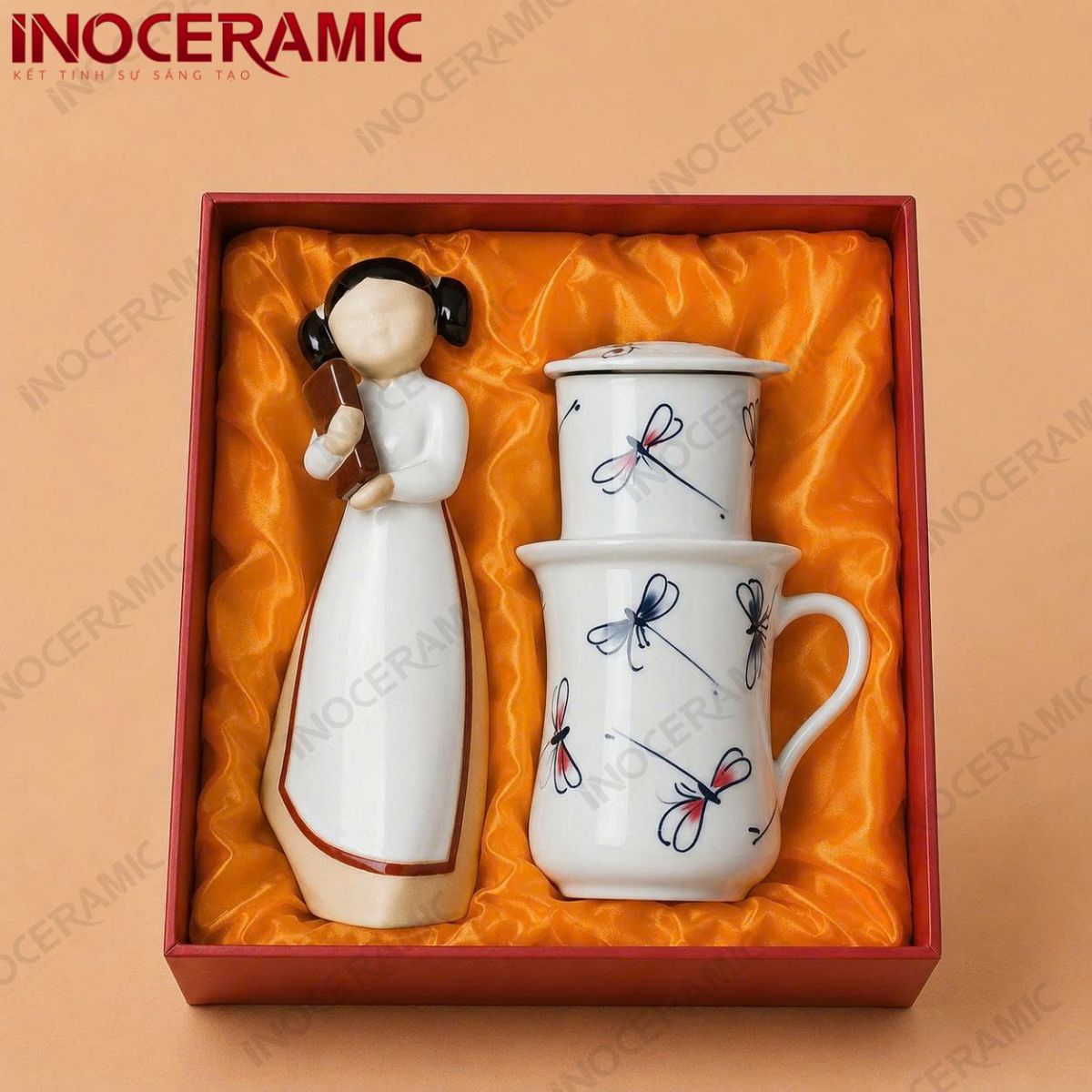 Giftset Ly Sứ Thanh Vũ Duyên Dáng
