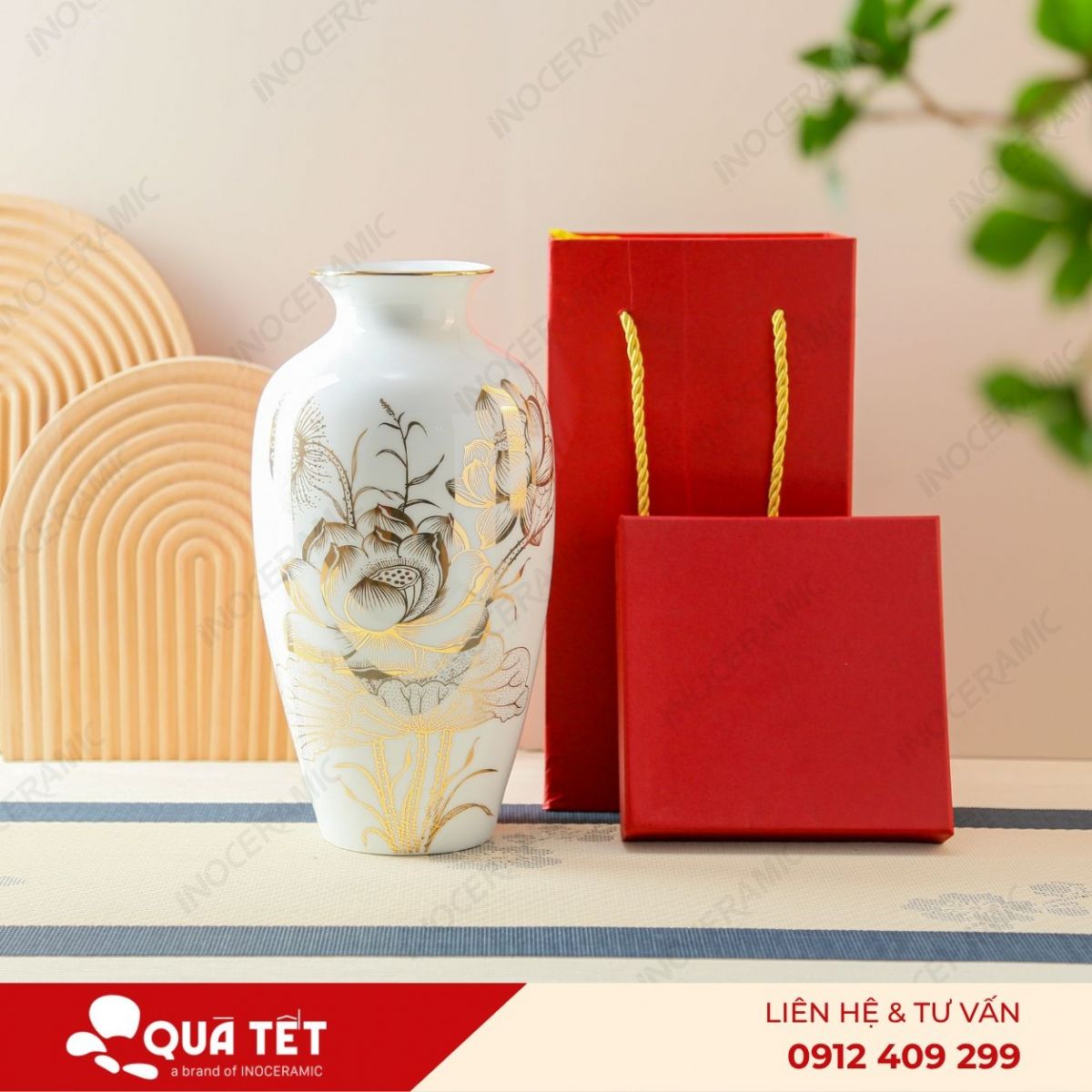 Lọ hoa Sen Đại Vàng Kim