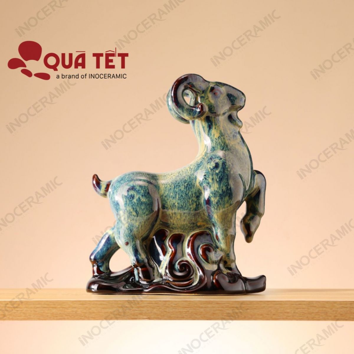 Tượng dê Bát Tràng Bích Dương Tụ Cát | Quà tặng doanh nghiệp