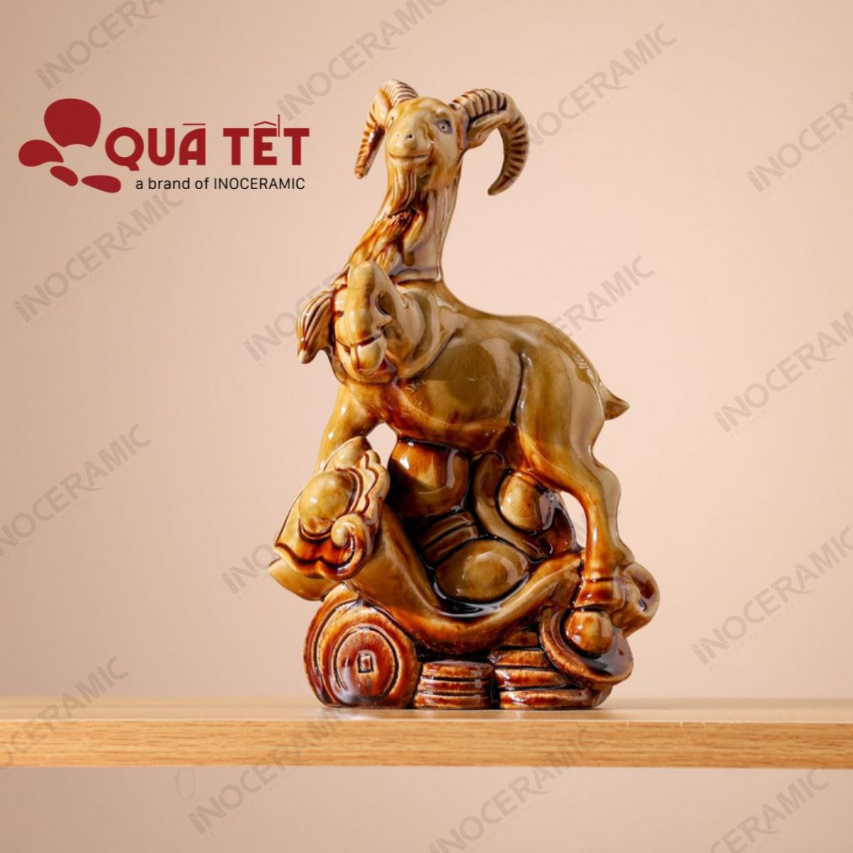 Tượng dê Bát Tràng Hoàng Dương Vượng Tài | Quà tặng doanh nghiệp
