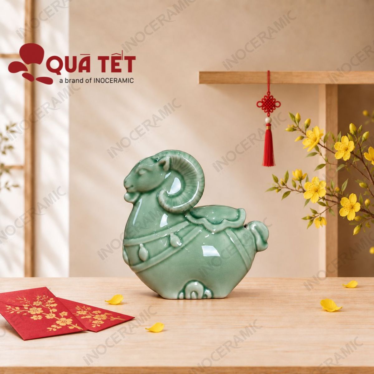 Tượng dê Bát Tràng Thanh Dương Ngọc Cát | Quà tặng khách hàng