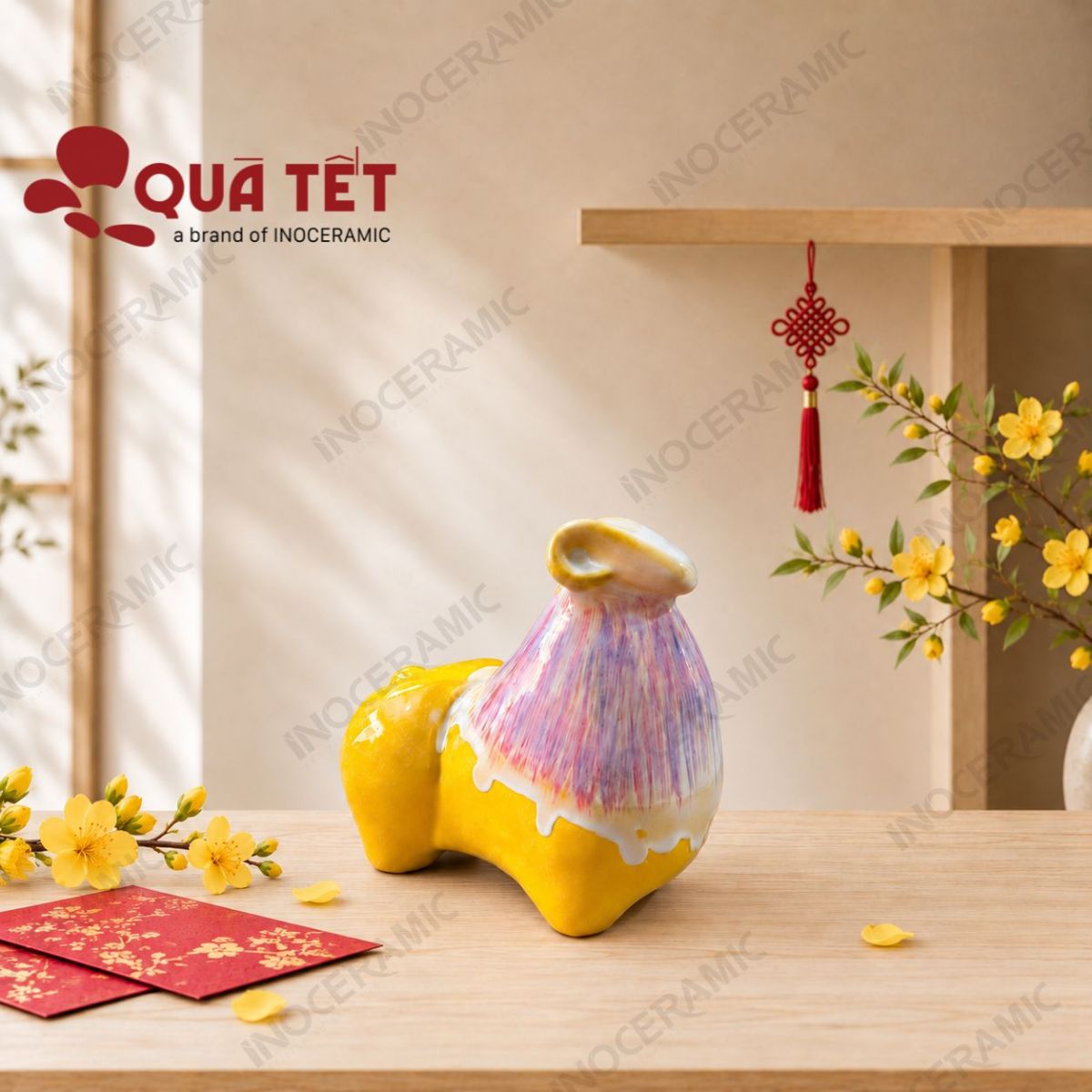 Tượng dê gốm sứ Hoàng Dương Khai Lộc | Quà tặng cao cấp