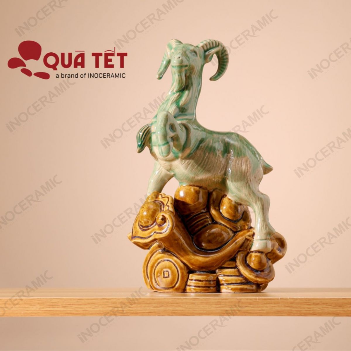 Tượng dê gốm sứ Ngọc Dương Tấn Lộc | Quà tặng khách hàng