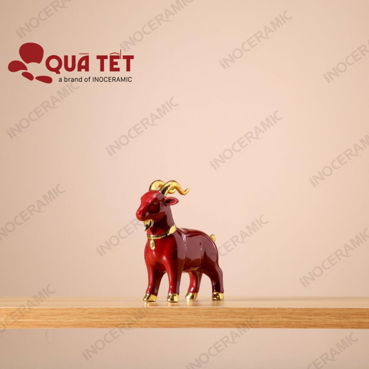 Tượng dê gốm sứ Xích Dương Kim Hỷ | Quà tặng đối tác