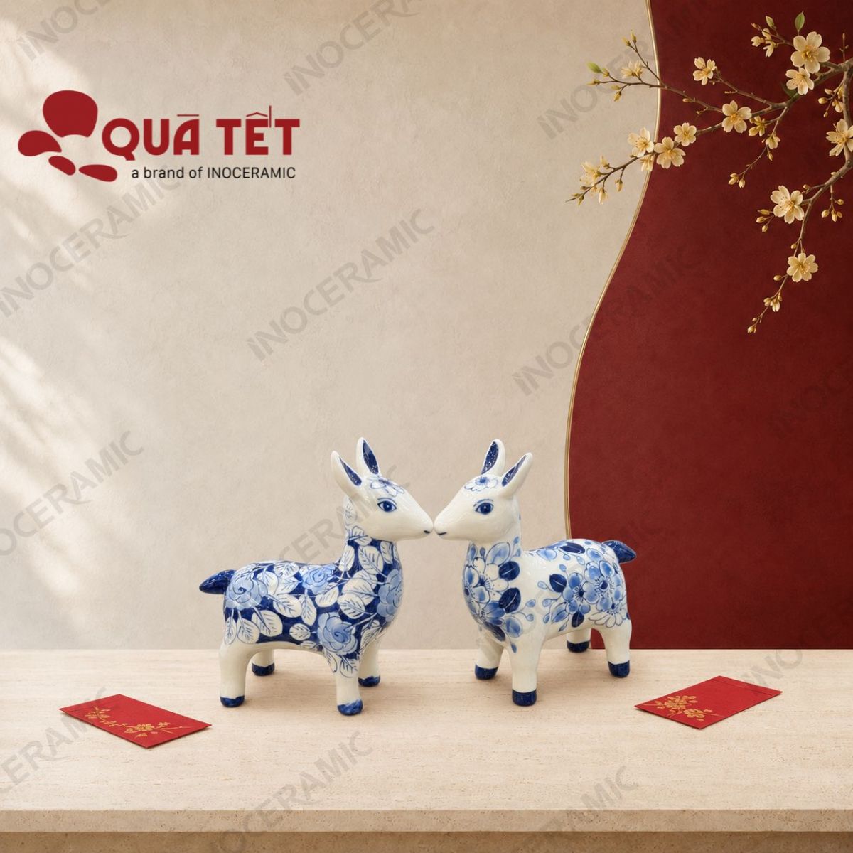 Tượng dê gốm sứ Thanh Dương Phúc Lộc | Quà tặng doanh nghiệp
