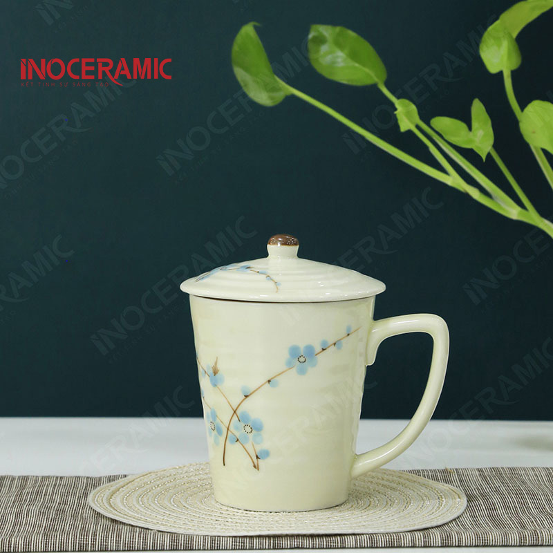 Ly Sứ Vẽ Tay Có Nắp 2023