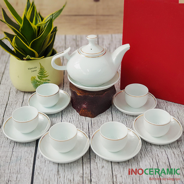 Bộ Trà Thủy Tiên viền Kim không logo