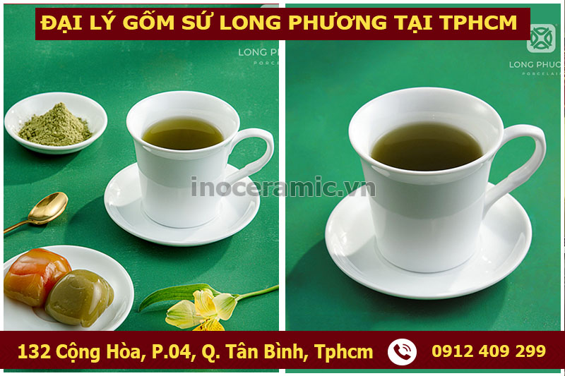 Hộp quà tặng bộ ấm chén sứ trắng cao cấp thắt nơ sang trọng chỉn chu