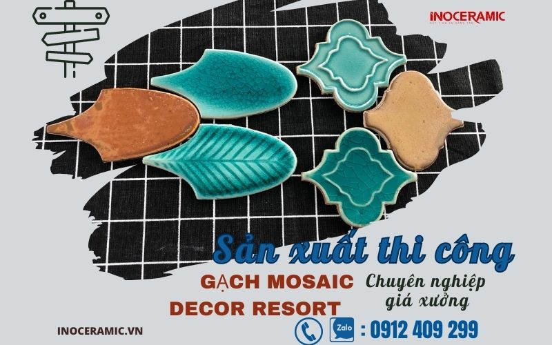 Thiết kế gạch vảy cá mosaic tráng men xanh bích mang lại diện mạo trang nhã cho phòng tắm