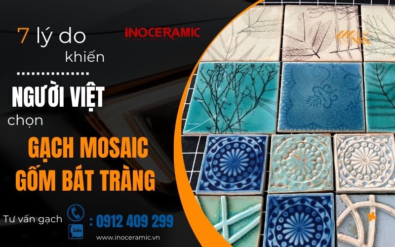 Công trình ốp lát thực tế ứng dụng gạch gốm mosaic Bát Tràng mang diện mạo sành điệu sang trọng