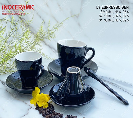 Mẫu ly cafe cappuccino tráng men màu mờ phong cách châu Âu hiện đại