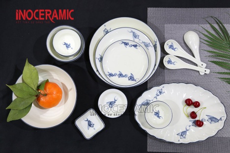 Mẫu đĩa gốm sứ cao cấp tráng men màu tinh tế chịu lực tốt