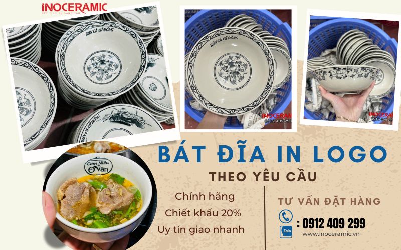 Bát Đĩa Quà Tặng In Logo Sang Trọng