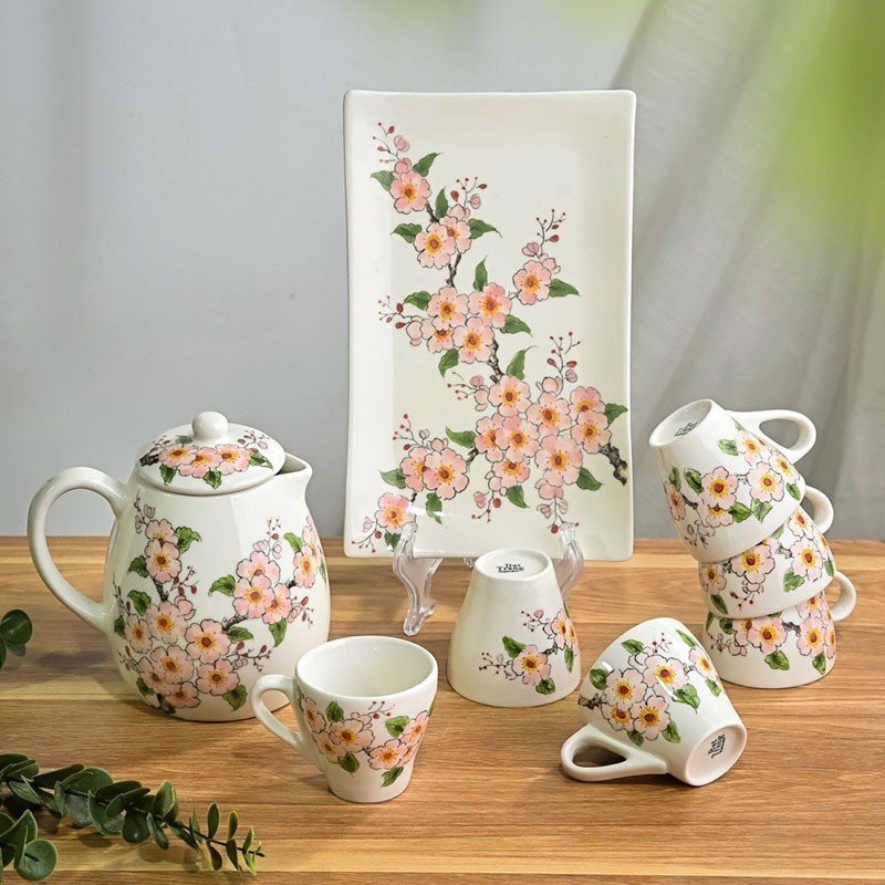 Bộ Bình Nước Vẽ Tay 13 - anh chi tiet 2