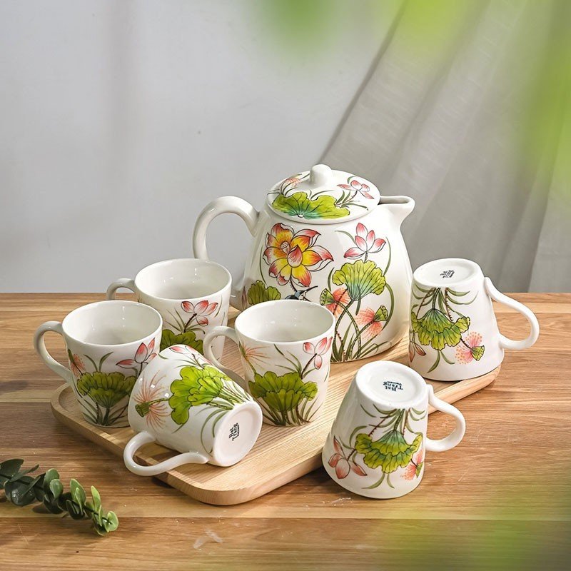 Bộ Bình Nước Vẽ Tay 14