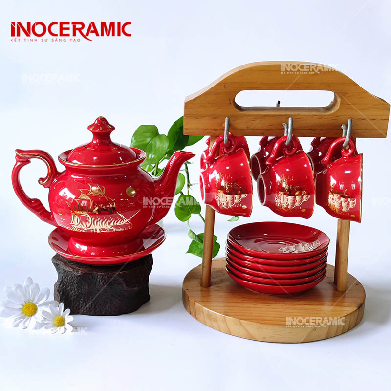 Bộ Trà Đài Cát Men Đỏ Thuận Buồm