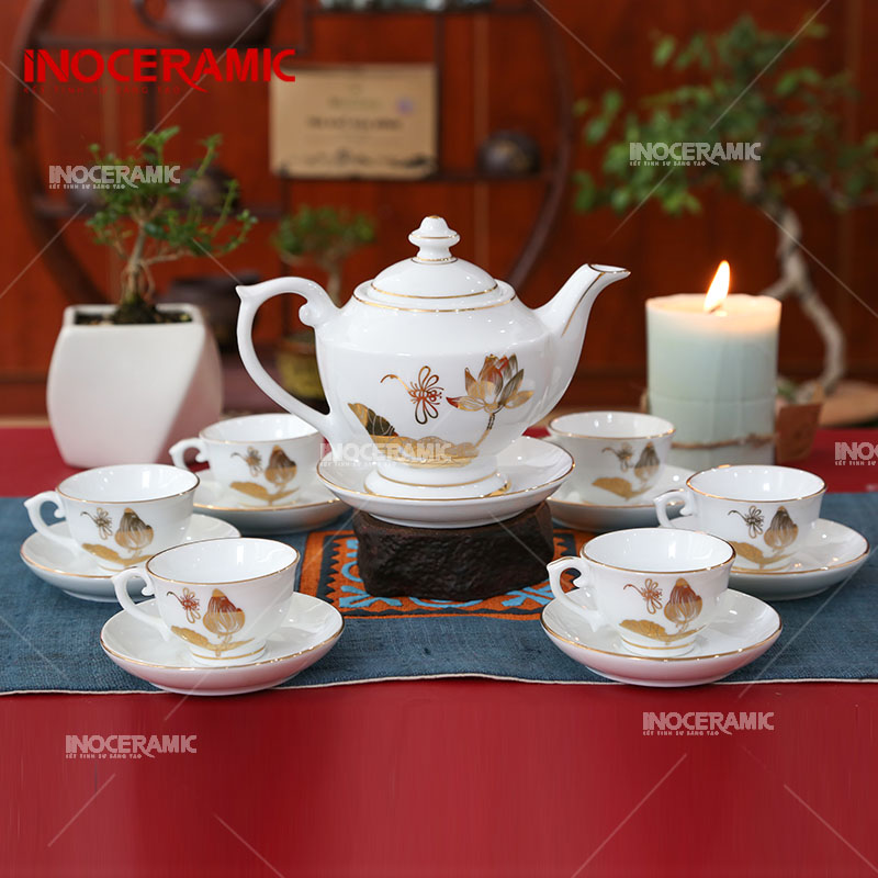 Bộ Trà Đèn Thần Sen Vàng