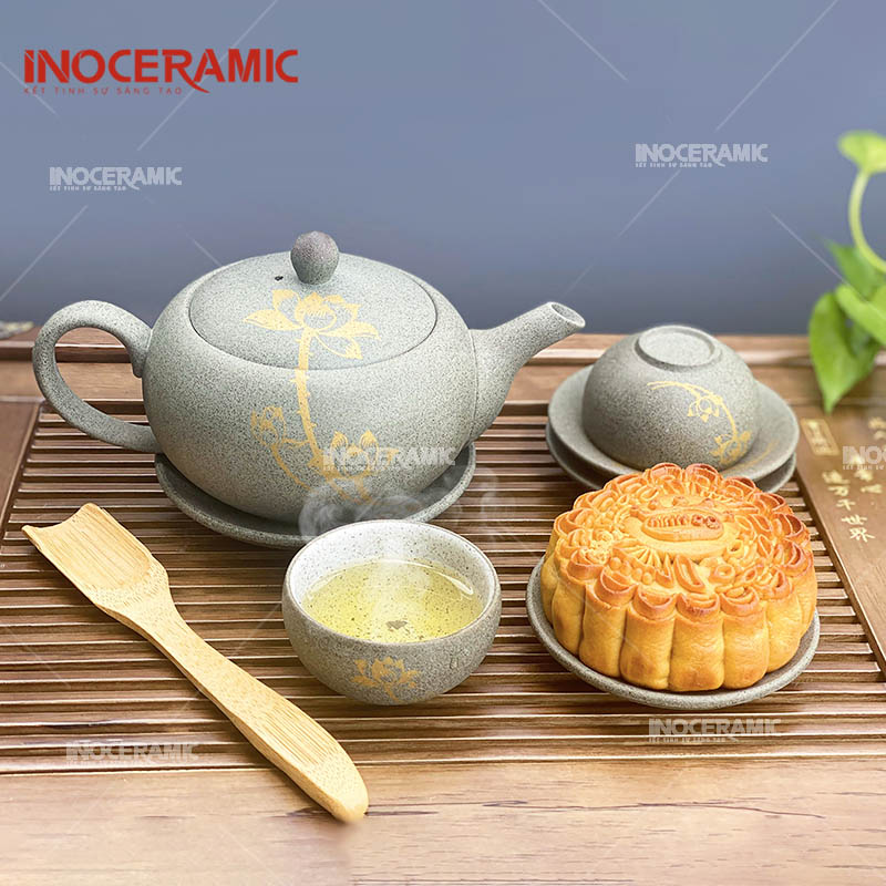 Bộ Trà Hồng Sa Xám Sen Vàng - anh chi tiet 2