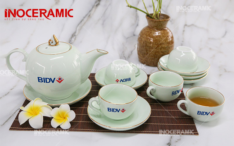 Ấm Chén Ấm Trà In Logo BIDV