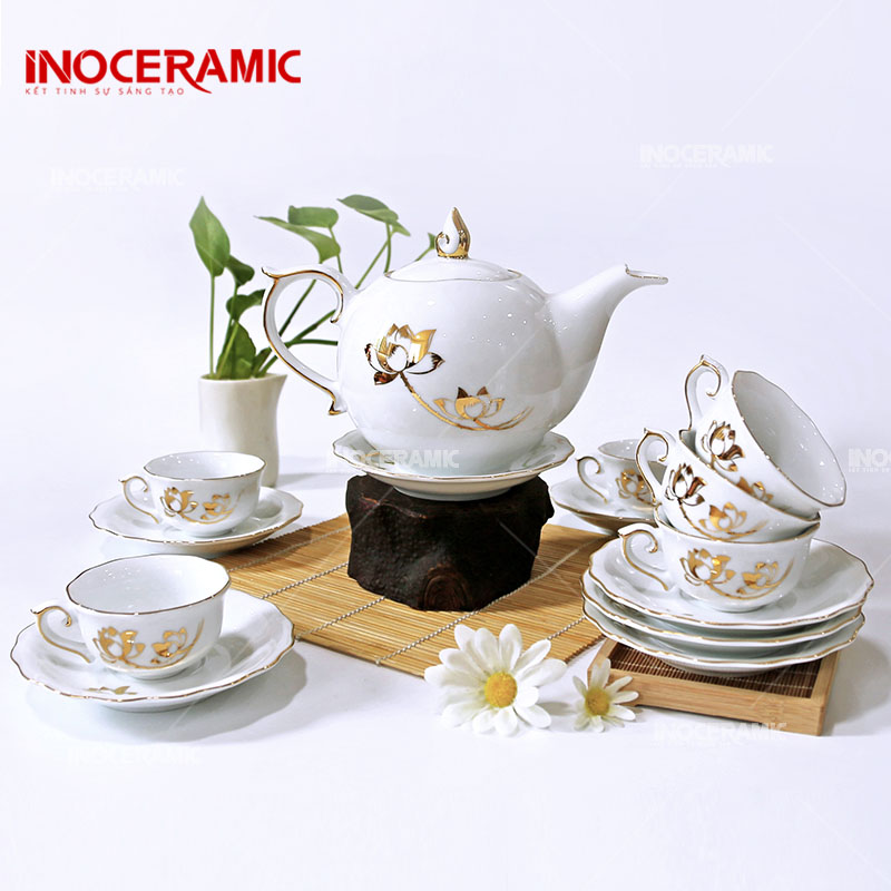 Bộ Trà Mẫu Đơn Sen Vàng 1