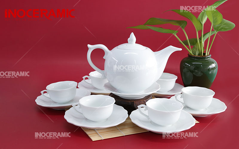 Bộ Trà Mẫu Đơn Sứ Trắng - anh minh hoa