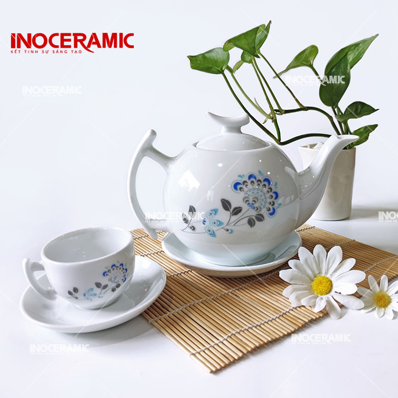 Ấm chén Trăng Khuyết Hấp Hoa Xanh - anh chi tiet 2
