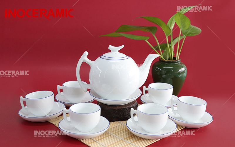 Bộ Trà Trăng Khuyết Chỉ Xanh - anh minh hoa