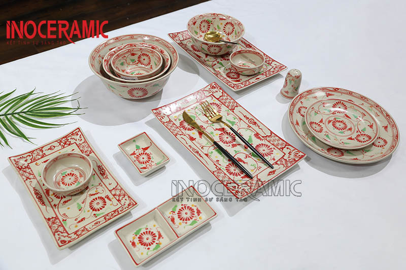 Bộ Bàn Ăn Cúc Rạn Đỏ - anh minh hoa 2