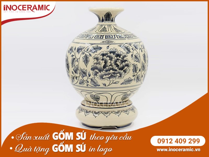 Bình Hút Lộc S3 Vẽ Kỹ - Gốm sứ Chu Đậu