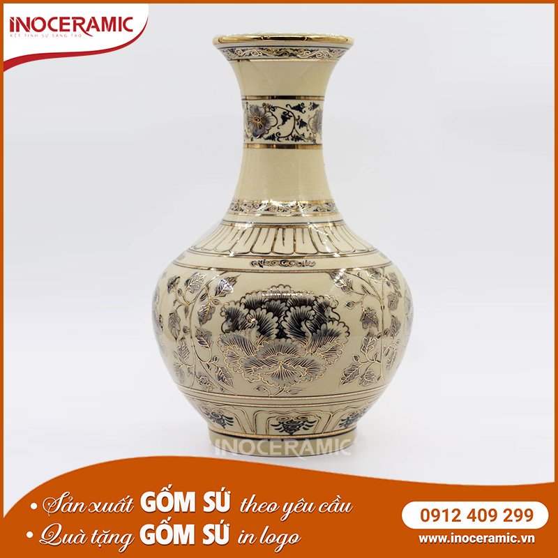 Bình Tỏi H30 Vẽ Vàng 1